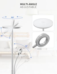 Modlicht 35W LED Állólámpa Szürke - 4200LM Dimmelhető Olvasólámpa Távirányítóval, 3000-6000K Színhőmérséklet, Érintésvezérlés, Nappali és Há 5