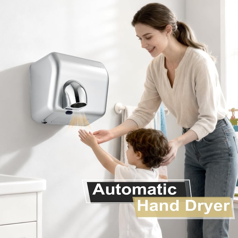 Modundry 2300W Automata Kézszárító, Fali Szerelésű Fürdőszobai Szárító, 5-7 Másodperc