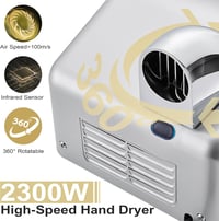 Modundry 2300W Automata Kézszárító, Fali Szerelésű Fürdőszobai Szárító, 5-7 Másodperc 3