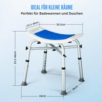 Sprchovacia stolička Modundry pre seniorov a tehotné ženy, hliníková, protišmyková, výškovo nastaviteľná v 6 stupňoch, nosnosť 180 kg, kúpeľňová pomôcka 7