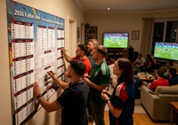 Laminovaný plagát MOECSHSY A1, rozpis zápasov Majstrovstiev sveta vo futbale 2026, 104 zápasov, 48 tímov, nemecký dizajn pre fanúšikov, do domácnosti aj kancelárie 5