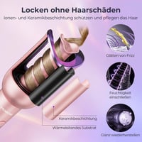 MOERAE Automata Hajgöndörítő Vas 23mm - Negatív Ionos Kerámia Bevonat, 3 Hőfokszint 160-220°C, Intelligens Forgó Rendszer, Rózsaszín 7