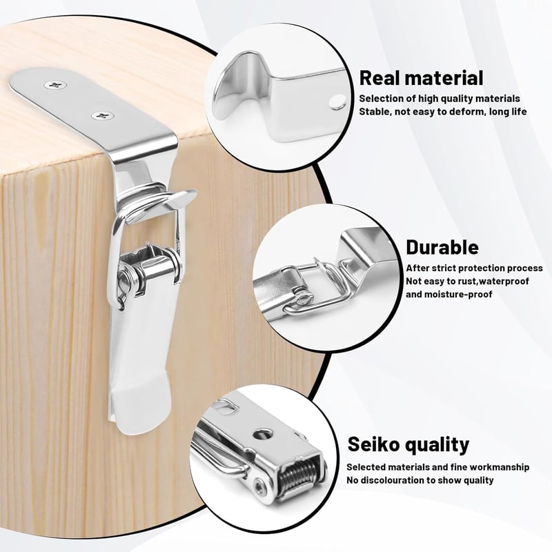 MOERDIFFER 12db Rozsdamentes Feszítőkapocs 90° Sarokrögzítéshez 76,5x24mm Csavarokkal