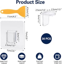 MOERDIFFER 30 db Öntapadós Polctartó Konzol 7x7 cm Átlátszó Polctámasz Fúrás Nélkül Szekrény Polc Tartó Fehér 7