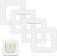 MOERDIFFER Kapcsoló Védőkeret 4db Fehér Dekoratív Fali Kapcsoló Takaró 8,6x8,6cm Otthon Nappali Hálószoba Konyha 1