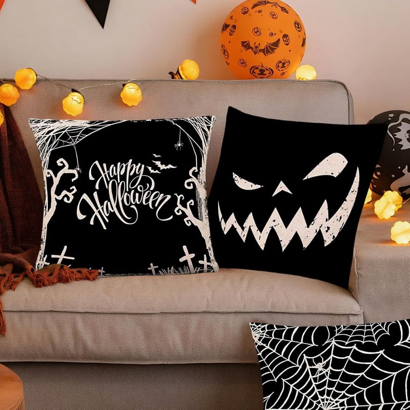 Moerstar Halloween párnahuzat szett 4 db 45x45 cm tökös szellem denevér mintás