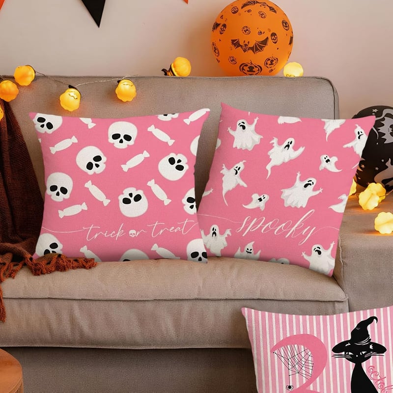 Moerstar Halloween párnahuzat szett 45x45cm tökök szellemek fledermaus mintás 4 darab