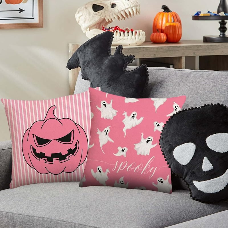 Moerstar Halloween párnahuzat szett 45x45cm tökök szellemek fledermaus mintás 4 darab