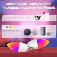 MOES E14 Okos LED Izzó - WiFi Alexa Kompatibilis RGBCW Fényforrás, Tompítható, Zene Szinkronizálás, 16 Millió Szín, Apple HomeKit, Google Ho 3