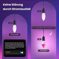 MOES E14 Okos LED Izzó - WiFi Alexa Kompatibilis RGBCW Fényforrás, Tompítható, Zene Szinkronizálás, 16 Millió Szín, Apple HomeKit, Google Ho 7
