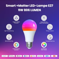 MOES E27 Okos LED Izzó - WiFi Alexa Kompatibilis RGBCW Fényforrás, 16 Millió Szín, Fényerőszabályzás, Zene Szinkronizálás, Apple HomeKit, Go 2