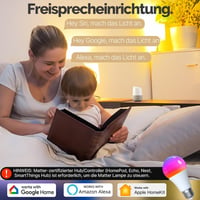 MOES E27 Okos LED Izzó - WiFi Alexa Kompatibilis RGBCW Fényforrás, 16 Millió Szín, Fényerőszabályzás, Zene Szinkronizálás, Apple HomeKit, Go 5
