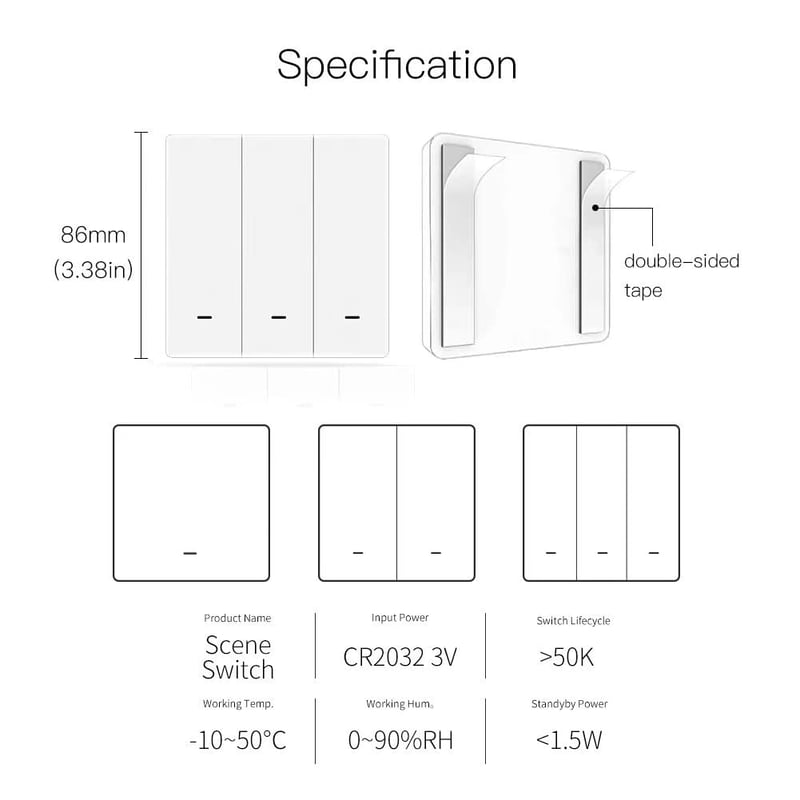 MOES Tuya ZigBee Wireless 9 Jelenet Okos Kapcsoló Távirányító Elemmel Működő Intelligens Otthon Automatizáláshoz