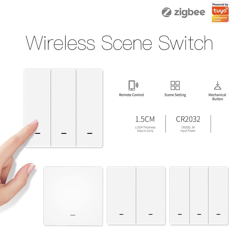 MOES Tuya ZigBee Wireless 9 Jelenet Okos Kapcsoló Távirányító Elemmel Működő Intelligens Otthon Automatizáláshoz