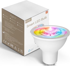 Bec inteligent ZigBee GU10 RGB MOES - Colorat, Dimabil, 5W, Compatibil Alexa și Google, Control vocal, Sincronizare muzică