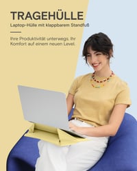 Taška a stojan na notebook MOFT pre 15-16-palcové notebooky, taška z vegánskej kože s rozšíriteľným úložným priestorom, 2 nastaviteľné uhly, kompatibilná s MacBook Air/Pro 15-16, zelená (Tidal Green) 3