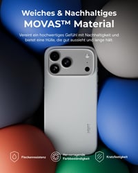 MOFT MOVAS iPhone 17 Pro Max mágneses tok, vegán bőr, puha tapintás, foltálló 3