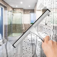 Racletă de duș din oțel inoxidabil Mogfing 25 cm, cu 2 lame de rezervă și suport, pentru curățarea geamurilor din baie, a oglinzilor și a faianței, curățare fără urme 3