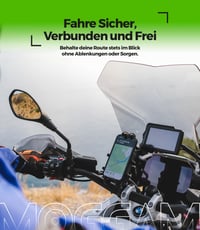 Suport telefon pentru motocicletă MOGGAM Trail Lock cu amortizare a vibrațiilor, pentru telefoane de 5,4-7,2 inchi - negru 9