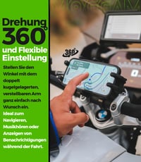 Suport telefon pentru motocicletă MOGGAM Trail Lock cu amortizare a vibrațiilor, pentru telefoane de 5,4-7,2 inchi - negru 3