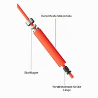 Coardă de sărit MOGOLD 3 m - Coardă de sărit cu rulmenți dubli și mânere din silicon pentru bărbați, femei și copii, pentru antrenament cardio și de rezistență 7