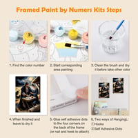 Set Pictură pe Numere MOGTAA Isus cu Ramă și Șevalet din Lemn, Pictură în Ulei DIY de Paște pe Pânză, Set de Vopsele Acrilice pentru Decor Acasă, 20x30 cm 6