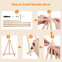 Set Pictură pe Numere MOGTAA Isus cu Ramă și Șevalet din Lemn, Pictură în Ulei DIY de Paște pe Pânză, Set de Vopsele Acrilice pentru Decor Acasă, 20x30 cm 7