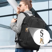 Moguri 10 db Fekete S-alakú Dupla Fejű Karabiner Horog 3 mm - Mini Karabinerek Kulcstartókhoz, Hátizsákokhoz és Kültéri Felszerelésekhez - C 5