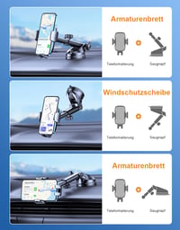 Držiak na mobil do auta Mohard, so silnou prísavkou, otočný o 360°, rýchle uvoľnenie, pre telefóny s uhlopriečkou 4-7 palcov, stabilné a odolné vyhotovenie 5