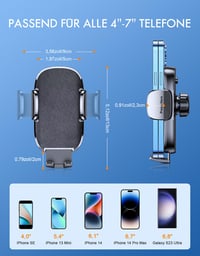 Držiak na mobil do auta Mohard, so silnou prísavkou, otočný o 360°, rýchle uvoľnenie, pre telefóny s uhlopriečkou 4-7 palcov, stabilné a odolné vyhotovenie 7