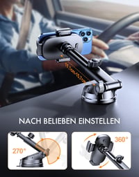 Držiak na mobil do auta Mohard, so silnou prísavkou, otočný o 360°, rýchle uvoľnenie, pre telefóny s uhlopriečkou 4-7 palcov, stabilné a odolné vyhotovenie 4