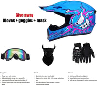 MoHelmHui Motocross Fullface Sisak Gyerek ABS Héjjal, Dirt Bike Enduro Bukósisak Kesztyűvel 4