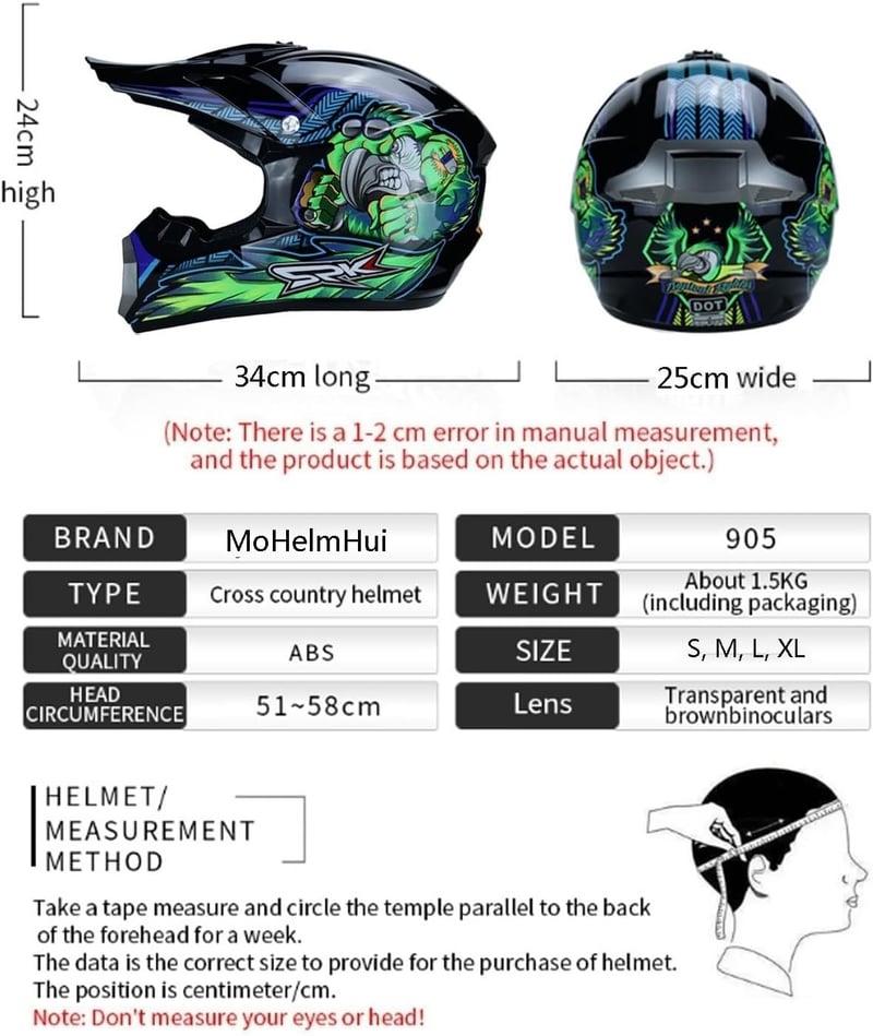 MoHelmHui Motocross Fullface Sisak Gyerek Kesztyű Maszk Szemüveg Szett