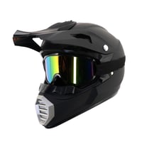 Cască moto integrală MoHelmHui pentru motocross/enduro, cu ochelari și mănuși - negru 3