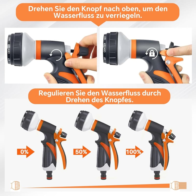 moinkerin Kerti Zuhanyfej Locsolófej 1/2 Hüvelykes Tömlőhöz Növény Locsoláshoz Narancssárga