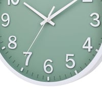 Moiubik 20 cm tiché nástenné hodiny bez tikania, moderné batériové hodiny do obývačky, spálne, kuchyne, kancelárie, zeleno-biele 4