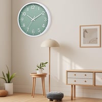 Moiubik 20 cm tiché nástenné hodiny bez tikania, moderné batériové hodiny do obývačky, spálne, kuchyne, kancelárie, zeleno-biele 7