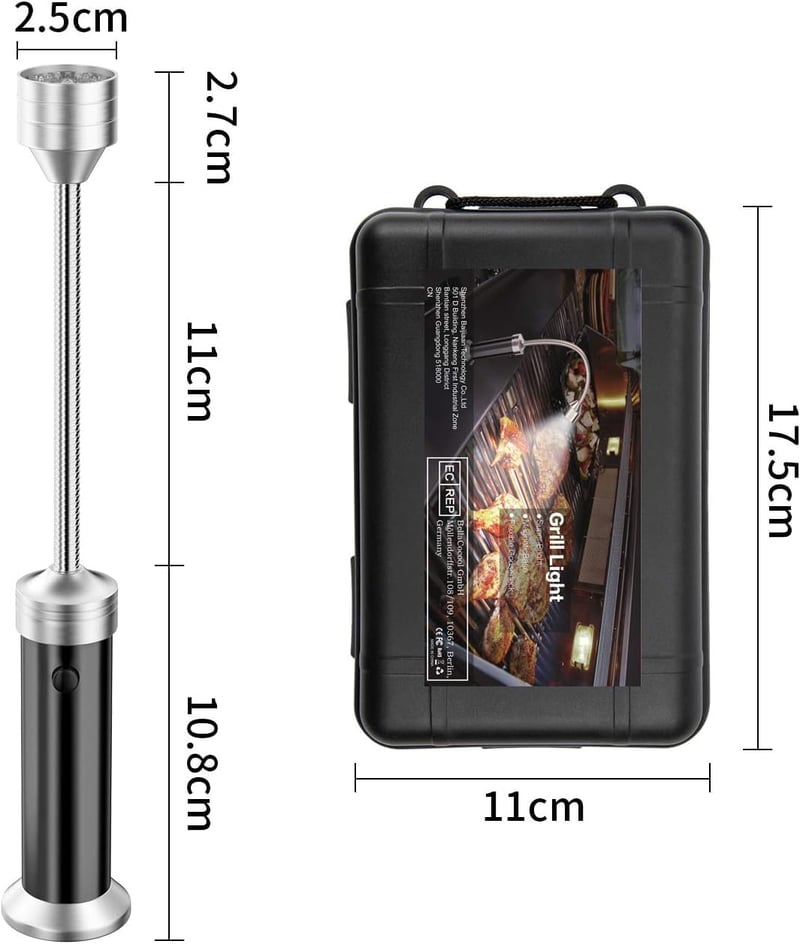 MojiDecor Mágneses Grillvilágítás 360° Forgatható BBQ Lámpa 2db Fekete - Black