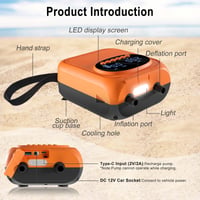 Mojmido Elektrická SUP pumpa 20 PSI - Akumulátorová, s 5 režimami, kompaktným popruhom na prenášanie, automatickým vypnutím - Na kajak, stan, nafukovací matrac 8