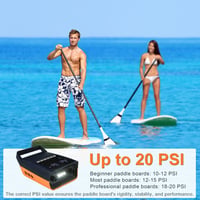 Mojimdo Elektromos SUP Pumpa 20PSI - Újratölthető Akkumulátoros Légpumpa Vészvilágítással, 6 Fúvókával, Paddleboardhoz, Kajakhoz, Matrachoz 2