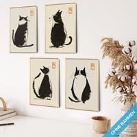 mojoliving Japánsky plagát Japánska dekorácia Estetický anime obraz Nástenná dekorácia do obývačky Darček - motív Japan Katze 2
