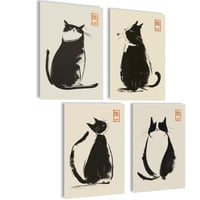 mojoliving Japánsky plagát Japánska dekorácia Estetický anime obraz Nástenná dekorácia do obývačky Darček - motív Japan Katze 1