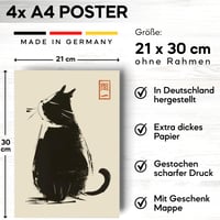 mojoliving Japánsky plagát Japánska dekorácia Estetický anime obraz Nástenná dekorácia do obývačky Darček - motív Japan Katze 7