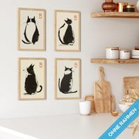 mojoliving Japánsky plagát Japánska dekorácia Estetický anime obraz Nástenná dekorácia do obývačky Darček - motív Japan Katze 5