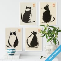 mojoliving Japánsky plagát Japánska dekorácia Estetický anime obraz Nástenná dekorácia do obývačky Darček - motív Japan Katze 3