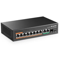 MokerLink 11-portni Gigabit PoE Switch - 8 PoE+ portova, 2 Gigabit Uplink, 1 SFP port, 120W AI detekcija, QoS, Plug & Play mrežni switch 1