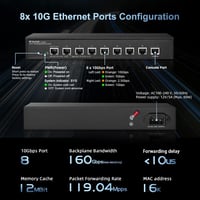 MokerLink 8 portos 10G menedzselt hálózati switch, asztali/rack 5