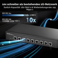 MokerLink 8 portos 10G menedzselt hálózati switch, asztali/rack 3