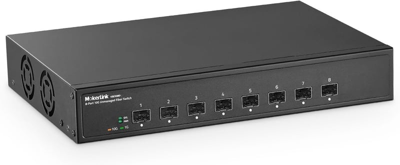 MokerLink 8 portos 10G SFP+ nem felügyelt száloptikai hálózati kapcsoló