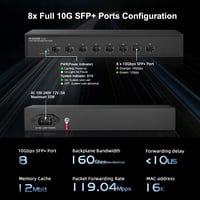 MokerLink 8 portos 10G SFP+ nem felügyelt száloptikai hálózati kapcsoló 4